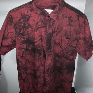 Red button down shirt